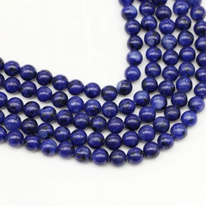 Polished natural blue lapis lazuli round loose beads for DIY bracelet jewelry making