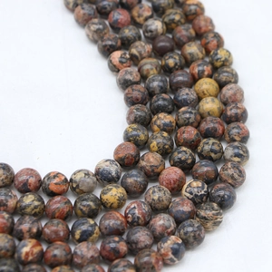 Perles rondes en jaspe peau de léopard naturel pour la fabrication de bijoux DIY et bracelets