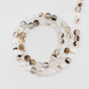 Natürliche schwarze Ozean-Achatperlen mit Unikat-Maserung für DIY-Schmuck