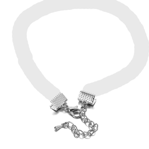 Zilveren sieraden verbindingsset met kreeftsluiting, lintklemmen en een verlengketting