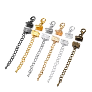 DIY sieradenonderdelen set met karabijnsluitingen, koordklemmen en verlengkettingen