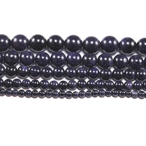 Polished blue goldstone loose beads in five sizes for DIY jewelry making and bracelets