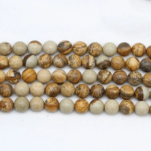 Perle rotonde in diaspro naturale per la creazione di gioielli e braccialetti fai-da-te