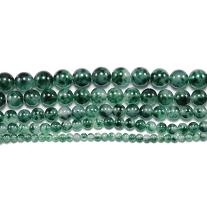 Detailed comparison of green marble textured beads in five different sizes for DIY jewelry