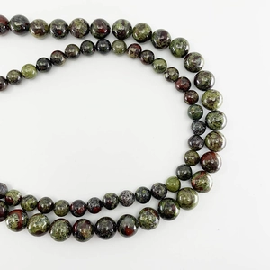 Polished natural dragon blood stone round beads in various sizes for jewelry making