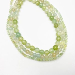 Perles rondes en agate pomme naturelle pour bijoux DIY en dégradé vert clair