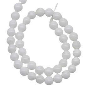 Polished natural white stone beads strands for DIY jewelry making and bracelet crafting