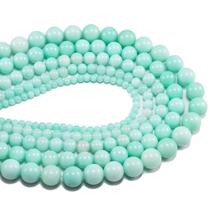 Cuentas redondas de calcedonia verde menta en varios tamaños de 4mm a 12mm para joyas DIY