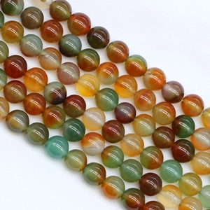 Handmade natural peacock agate round beads with polished finish for DIY bracelets