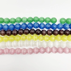 Polierte Katzenaugen-Rundperlen in 6 Farben für DIY-Schmuckherstellung Sets