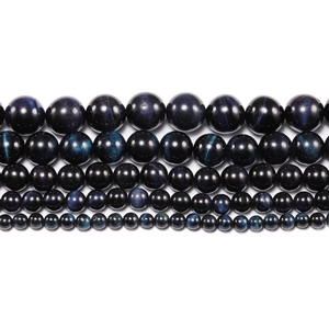 Polierte natürliche blaue Tigerauge-Rundperlen in verschiedenen Größen für Schmuck