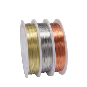 Three-roll set of jewelry craft copper wires in gold, silver, and rose gold finishes