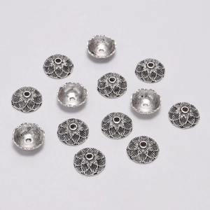 Vintage Antique Silver Alloy Flower Bead Caps Lotus Shape Gear Spacer Beads Jewelry Findings For DIY Necklace Bracelet Making