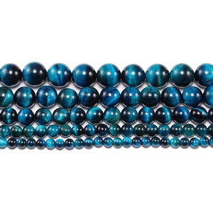 Polierte blaue Tigerauge-Perlen in verschiedenen Größen für DIY-Schmuck und Bastelarbeiten