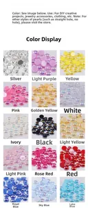 Cuadrícula con quince colores de medias perlas de imitación para manualidades DIY