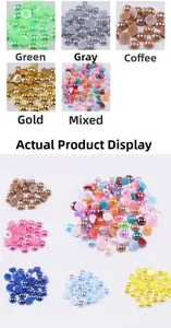 Perlas de imitación de media luna con fondo plano en varios colores para manualidades