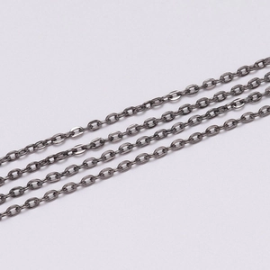 Flache ovale Gliederkette aus Metall in Gunmetal-Grau für DIY-Halsketten und Schmuckzubehör