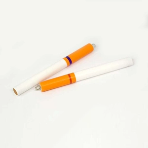 Realistic cigarette resin earrings with orange filters and silver hanging hooks