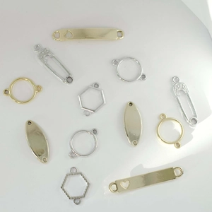 Connecteurs de bijoux en alliage d'or et d'argent aux formes géométriques variées