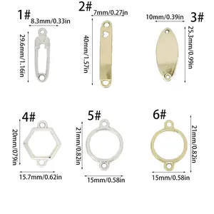 Tableau des tailles détaillé pour pendentifs rectangulaires avec mesures en mm et pouces