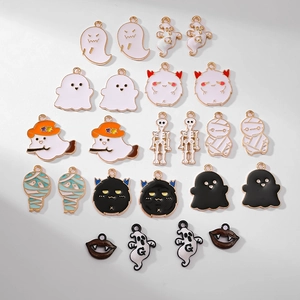 Set ciondoli smaltati Halloween con fantasma, zucca e mummia per creazione gioielli fai da te