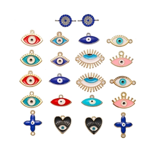 Σετ 18 φυλαχτά ματιών από κράμα σε διάφορα σχήματα για χειροποίητα κοσμήματα DIY