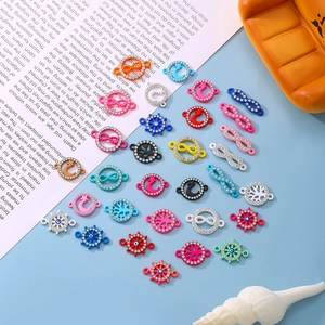 Mixed Alloy Rhinestone Enamel Charms For Jewelry Making Tree Of Life Star Moon Infinity Ship Helm Connectors For DIY Bracelet