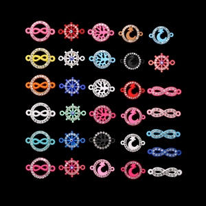 DIY colorful alloy charms with enamel and rhinestones for necklaces and bracelets
