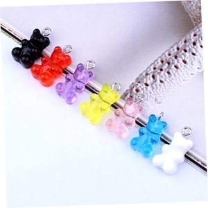 Colorful gummy bear resin charms in nine jelly colors for DIY earrings and bracelets