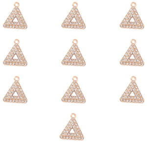 Set van 10 roségouden driehoekige hangers met kristallen voor DIY-sieraden maken