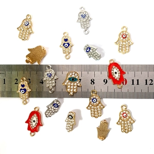 Ciondoli in Lega con Strass Mano di Fatima Malocchio per Creazione di Collane e Bracciali Fai da Te Smalto Oro Argento Componenti Gioielli