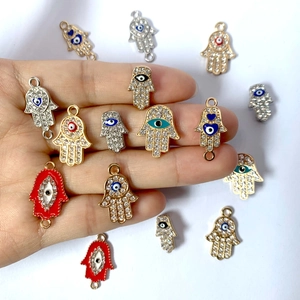 Ciondoli Mano di Fatima con Occhio del Diavolo in oro e argento per creazione gioielli fai da te