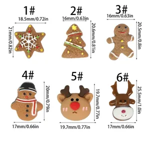 Größentabelle mit Abmessungen für sechs Weihnachts-Harzanhänger wie Lebkuchenmann und Elch