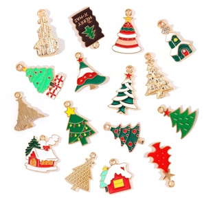 Lot de breloques de Noël émaillées colorées pour la création de bijoux DIY personnalisés