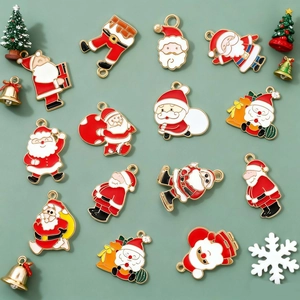 Ciondoli Babbo Natale in Lega di Smalto Natalizio per Creazione di Gioielli DIY Accessori per Portachiavi Collana Ciondoli Festivi