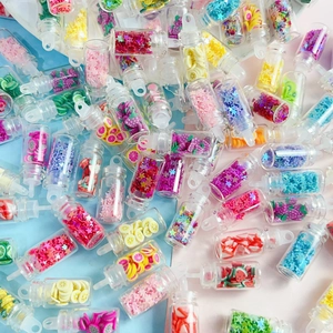Mini mixed fruit glass wishing bottle pendants for DIY bracelets and necklaces