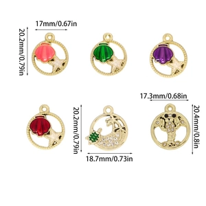 Gold ocean themed charms set including starfish, shell, and turtle for DIY necklaces
