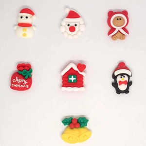Amuletos de Resina de Navidad para Decoración de Zapatos DIY Funda de Teléfono Accesorios de Horquilla Lindo Papá Noel Muñeco de Nieve