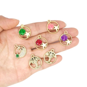 Golden ocean series DIY charms featuring shells, lobsters and turtles with rhinestones