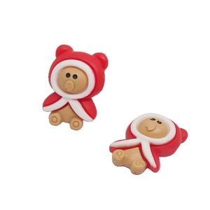 Lindos dijes de oso navideño de resina para manualidades y decoración de calzado