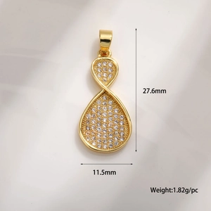 Pendentif ruban infini avec zircons pour la création de bijoux DIY, 27,6 x 11,5 mm
