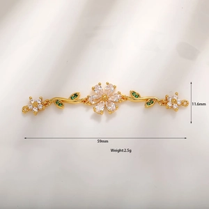 Connettore a fiore in zircone da 59mm con dimensioni per creazione gioielli fai-da-te