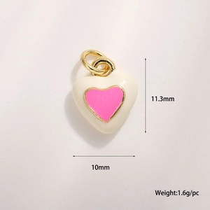 Ciondolo a cuore in smalto colorato per bracciali fai-da-te e creazione di gioielli