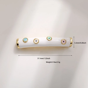 Detailansicht der Maße des 31,1 mm langen Anhängers mit bunten Evil Eye-Mustern