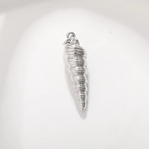 Pendentif nautile en argent avec texture en spirale pour bijoux et colliers DIY