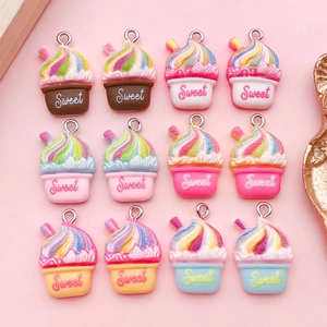 Pendenti in Resina per Frappé e Torta Sweet per Accessori per Gioielli Fai-da-te Portachiavi Ciondoli Colorati