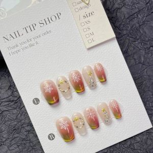 Faux Ongles à Coller Œil de Chat Noël Avec Flocon de Neige Sapin Künstliche Perle Strass Fait à la Main pour Femme Fête