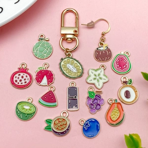 Pendentifs de fruits tropicaux en émail et alliage pour la création de bijoux DIY