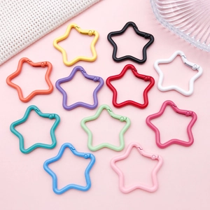 Star-shaped colorful aluminum carabiners in 11 matte finishes for DIY keychain making