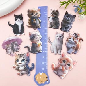 Set de 10 lindos colgantes de acrílico de gatos para llaveros y accesorios DIY